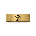 unique presents for spouse – gold tungsten swallow wedding band