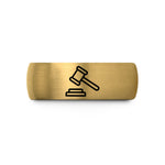 present ideas for men – black & gold tungsten gavel wedding band