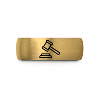 present ideas for men – black & gold tungsten gavel wedding band