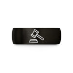 unique rings for him – black & rose gold tungsten gavel wedding band