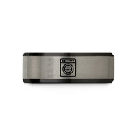 presents for guy friend – black & grey tungsten washer wedding band