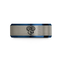 unique husband present ideas – black & blue & silver tungsten aries wedding band