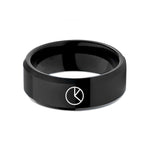 tungsten bands for him – black tungsten pie chart wedding band