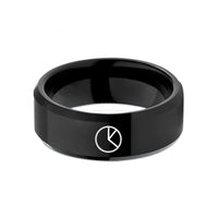 tungsten bands for him – black tungsten pie chart wedding band