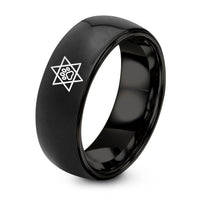 Christmas Gifts for Husband from Wife – black tungsten star paw inside ring