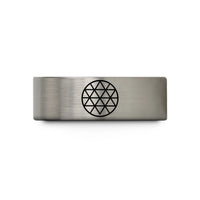 best wedding rings men – grey tungsten triangle tessellation circle wedding band