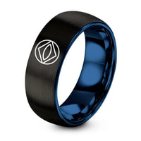 Christmas Gifts for Husbands – black & blue tungsten brazil flag ring