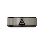 custom groom wedding ring – black & gray tungsten delta change wedding band