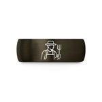 men’s tungsten rings present – gunmetal & black tungsten farmer pitchfork wedding band