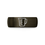 romantic presents for partners – gunmetal & black tungsten liquid measuring cup wedding band