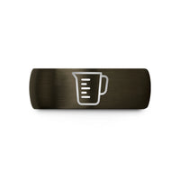 romantic presents for partners – gunmetal & black tungsten liquid measuring cup wedding band