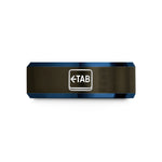 personalized couple presents – gunmetal & blue tungsten tab key wedding band