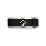 holiday presents for him – black & gray tungsten gerbil wedding band