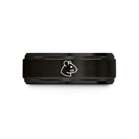 men’s unique present – black & rose gold tungsten gerbil wedding band