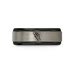 unique presents for guys – black & silver tungsten hand holding pick wedding band