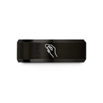 holiday presents for him – black tungsten hand holding pick wedding band