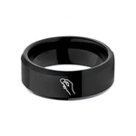 cool presents for him – black tungsten hand holding pick wedding band