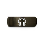 unique presents for him – gunmetal & blue tungsten headphones wedding band