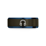 unique presents for him – gunmetal & blue tungsten headphones wedding band