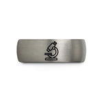 unique presents for guys – black & gray tungsten microscope wedding band