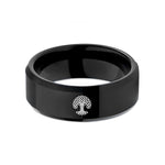 special present ideas – black tungsten oak knot wedding band