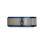 best presents for guys – black & blue & silver tungsten water cup droplet wedding band