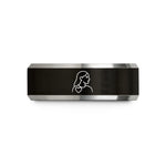 personalized mom present ideas – black & gray tungsten daughter heart wedding band