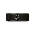 thoughtful presents for her – black tungsten daughter heart wedding band