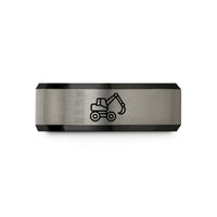 special presents for mom – black & gray tungsten feller buncher wedding band