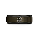 special presents for mom – gunmetal & black tungsten feller buncher wedding band