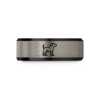 thoughtful presents for women – black & blue & grey tungsten dog wedding band