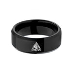 best presents for mom – black tungsten triquetra trinity knot wedding band