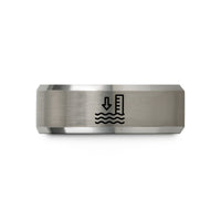 personalized presents for her – black & grey tungsten water depth wedding band