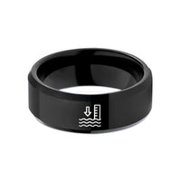 unique presents for mom – black tungsten water depth wedding band