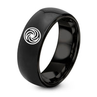 Christmas Gifts for Mom from Daughter – black tungsten whirlpool swirl circle ring