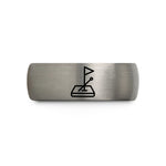 custom rings women love – black & silver tungsten raised flag wedding band
