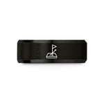 unique presents for her – black tungsten raised flag wedding band