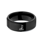 best keepsakes for mom – black tungsten raised flag wedding band
