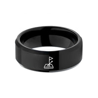 best keepsakes for mom – black tungsten raised flag wedding band