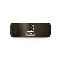 best keepsakes for mom – gunmetal & black tungsten raised flag wedding band