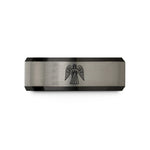 special presents for mom – black & silver tungsten temperance wedding band