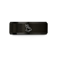 unique ideas for her – black tungsten rex rabbit wedding band
