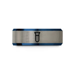 best presents for mom – blue & silver tungsten test tube wedding band