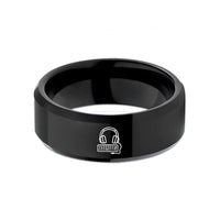 thoughtful presents for her – black tungsten headphones cable wedding band