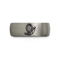 thoughtful holiday presents her – blue & grey tungsten loop the loop wedding band