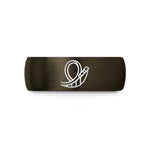 personalized presents for her – gunmetal & blue tungsten loop the loop wedding band