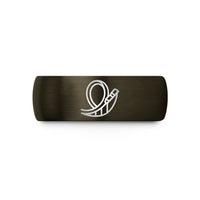 personalized presents for her – gunmetal & blue tungsten loop the loop wedding band