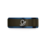 personalized presents for her – gunmetal & blue tungsten loop the loop wedding band