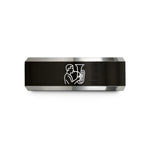 unique presents for elders – black & grey tungsten tuba player wedding band