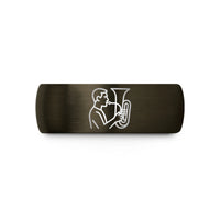 presents ideas for grandma – gunmetal & black tungsten tuba player wedding band